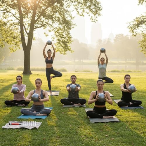 Image of Aoriher 10 Pack 9 Inch Small Pilates Ball Bulk Mini Exercise Ball Portable Non-Slip Workout Yoga Balls with Air Pump for Stability, Barre, Fitness, Balance, Physical &Core, Gym Home Office Use