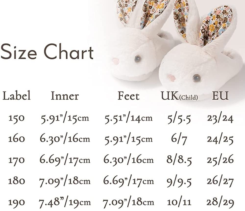 Zapatillas de algodón de invierno niños zapatillas de peluche for niños niños niños zapatillas lindo conejito novedad zapatillas de invierno zapatos cálidos zapatos de algodón (color: beige Tama