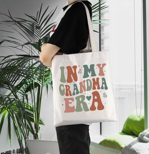 Bolso tote para abuela, regalo para el Día de la Madre, bolso de hombro para abuela o futura abuela, hecho de algodón resistente y plegable miniatura 2