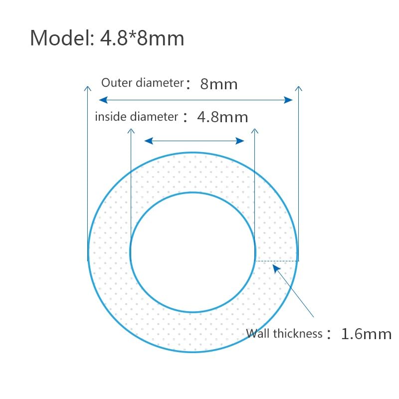 flexiable rubber Peristatic Pump Silicon Tube For Peristaltic Water Pump In Food slip on tube hose latex tubing drain elastic (Color : 4.8mm and 8mm)