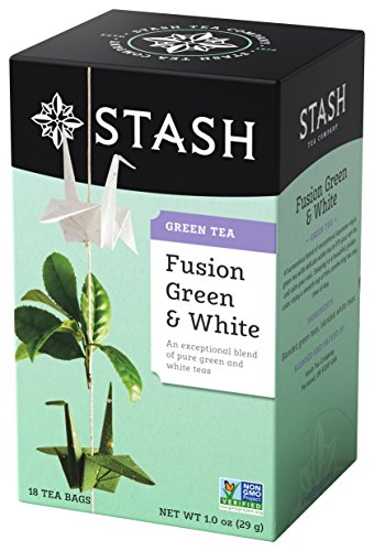 Image of Stash Tea Green & White Fusion Green Tea - Caffeinated, Non-GMO Project Verified Premium Tea with No Artificial Ingredients, 18 Count (Pack of 6) - 108 Bags Total