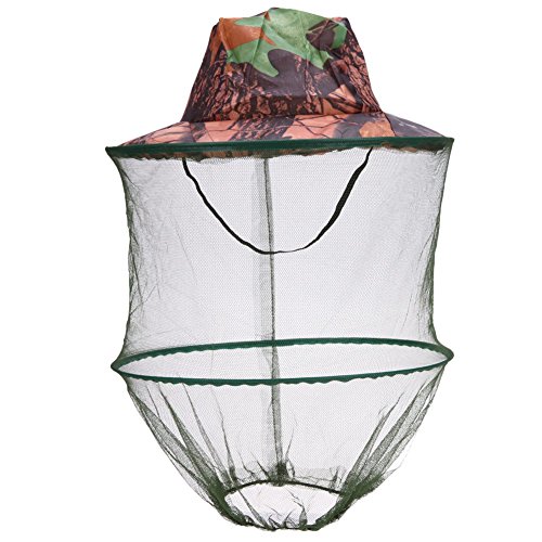 Toolmore Sombrero de Camuflaje para Pesca Abeja con mosquitero Insectos Mosquitera Gorra de prevencion Malla Gorra de Pesca Sombrilla al Aire Libre Cubierta de Cabeza con Cuello Solitario