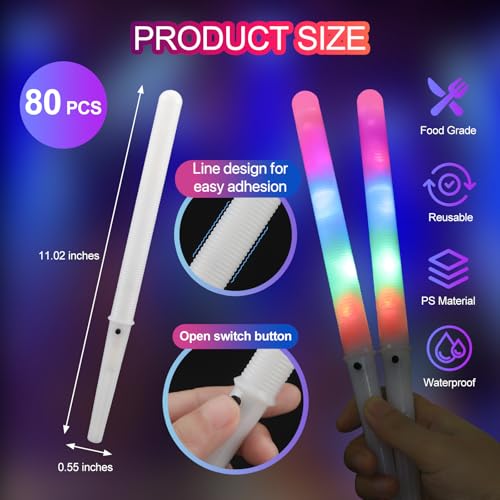 Image of 20 Pieces Cotton Candy Cones with LED Multi Mode Cotton Candy Sticks Reusable Flashing Glow Sticks for Christmas Party Amusement Park Birthday Party Supplies (20 PCS)