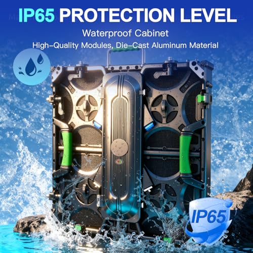 Image of Portable LED Display Wall Panel |3840Hz High Refresh Rate | P2.9 P3.9 P4.9 P6 |IP65 Waterproof Modular LED Video Wall Panel Screen for Party Game Wedding Concert (12, P3.81, 50*50cm(1.64ft*1.64ft))