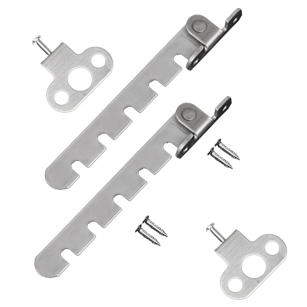 2 Pcs Adjustable Position Casement Window Restrictor Latch, Lock Tilt Regulator for Windows, Suitable for Wooden/Metal Window or Door, Stainless Steel - 5 Slot (10cm Adjustable)