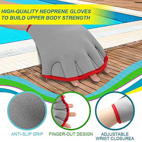 KLOLKUTTA Water Aerobic Equipment Dumbbells Set, High-Density EVA-Foam Water Weight Pool Fitness,Aquatic Swim Belt,Resistance Gloves for Aqua Therapy