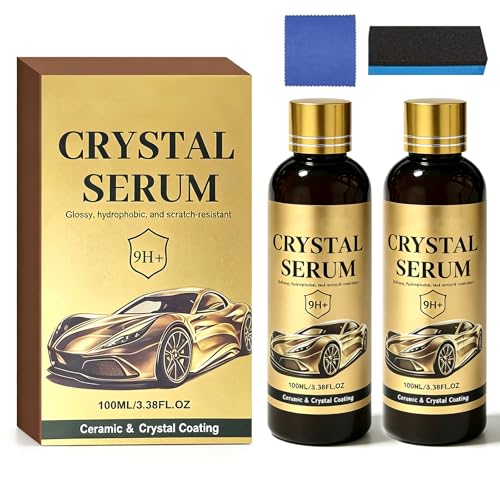 2PCS 100ML Crystal Serum - Advanced Graphene Ceramic Coating for Cars Quick Effect Car Coating 9H Graphene Coating for Auto Car Detailing Coat Restore for Paint Glass & Wheel