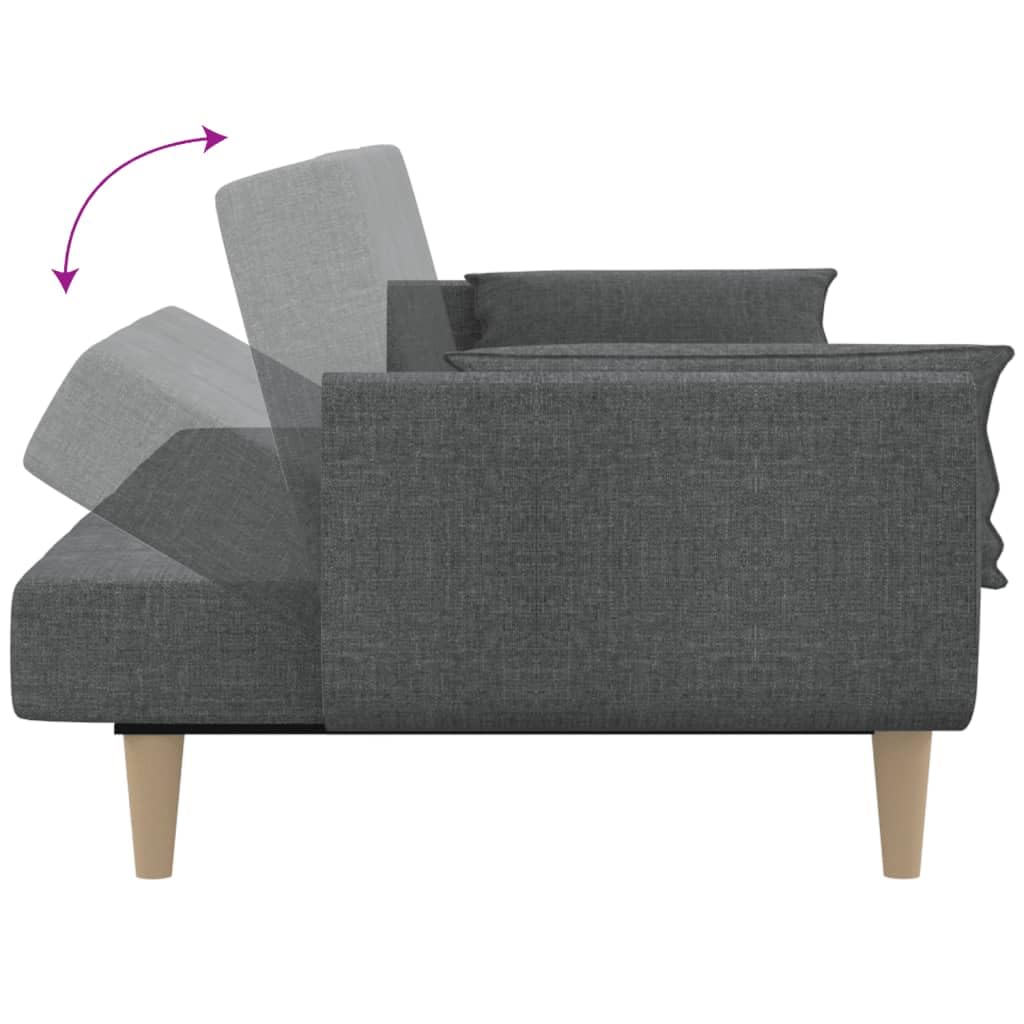 Sofá cama de 2 plazas, color gris claro, 220 x 84,5 x 69 cm, funda de tela de poliéster, sofá cama 2 en 1 con marco de madera, pequeño sofá cama para salón, dormitorio de invitados o