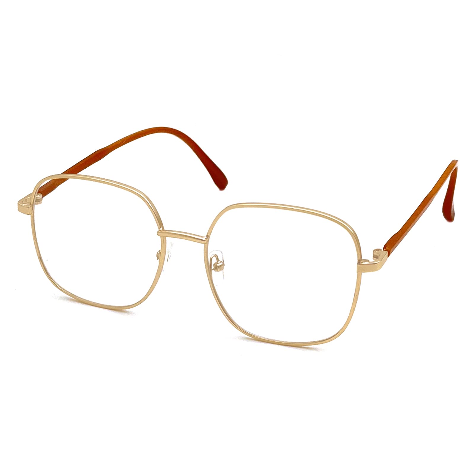 KAEOISFU Oversized Square Metal Reading Glasses Women, Stylish Large Anti Blue Light Computer Readers, Anti Glare Lady Reader - Image 2