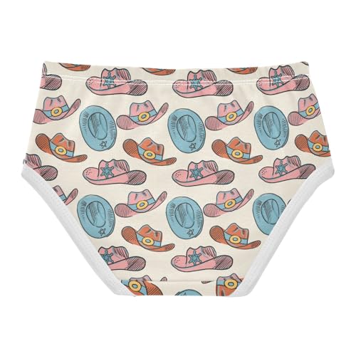 Little Girl Underwear Toddler Panties Kids Undies Western Cowboy Hats Soft Cotton Briefs 2T-8Y2