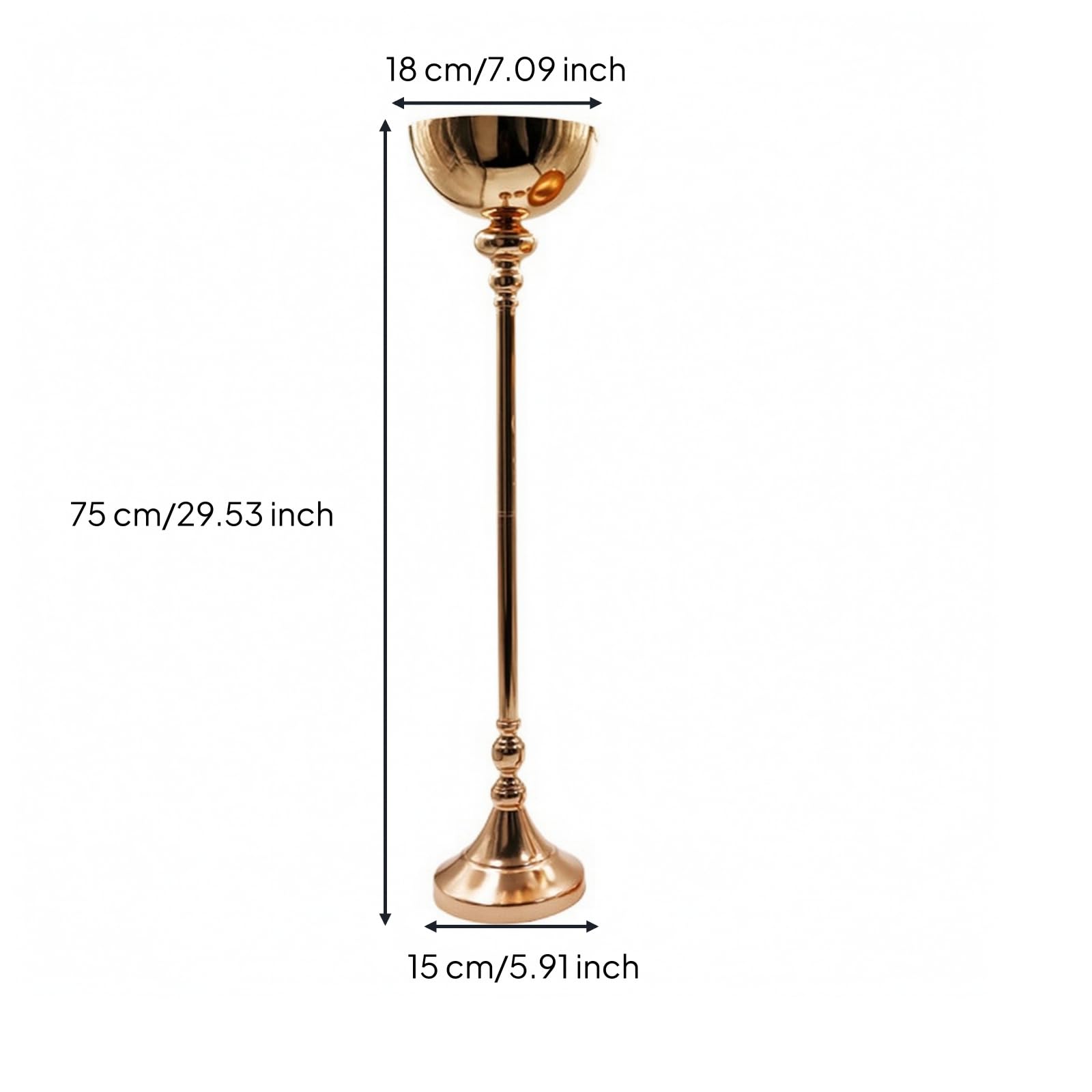 Vaso a Piedistallo Versatile, Taglia Grande — 18 × 75 × 15 Cm