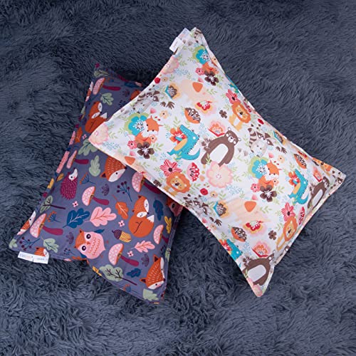 Image of ALVABABY Toddler Pillowcases 2 Pack Cotton Kids Pillow Cover Fit 13 inchx 18 inch or 14 inchx20 inch Envelope for Girl Boy Travel