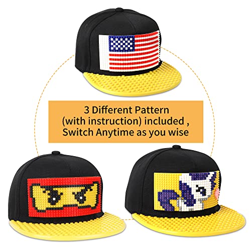 Snapback Hat Baseball Cap Building Block for Kids & Adults Black…2