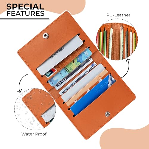 Image of Kraptick Card Holder for Men and Women - Elegant and Versatile Card Organizer, Credit Cardholder, Card Case, Card Pouch (Brown)