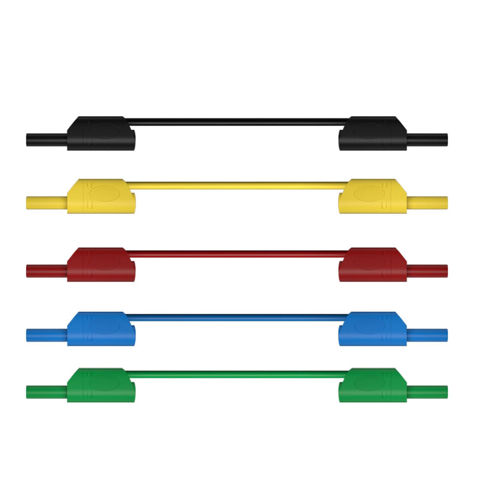 Cavo di prova flessibile in silicone, 5 pezzi, connettore a banana da 4 mm, set di cavi multimetro da 1 metro con design di sicurezza per l'uso con multimetri, cavo di prova per apparecchiature di