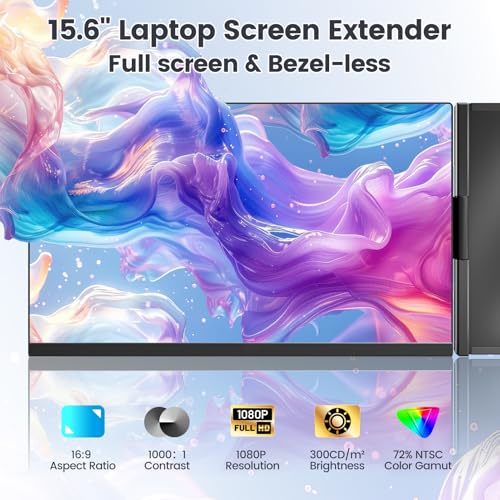 Image of KEFEYA 14.2 inch Triple Screen Extender & 15.6 inch Dual Screen Extender, Portable Monitor for Laptop, Plug and Play Monitor Extender for 13 inch-17 inch Laptops, Compatible with MAC, Windows, Android, Linux, Chrome