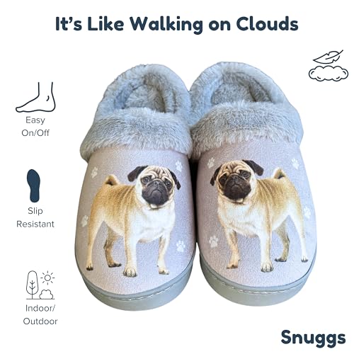 E&S Pets Snugg Slippers for Pet Lovers - Memory Foam House Slippers for Women - Plush Faux Fur Lining - Non-Slip Sole - 32 Dog and Cat Breeds2