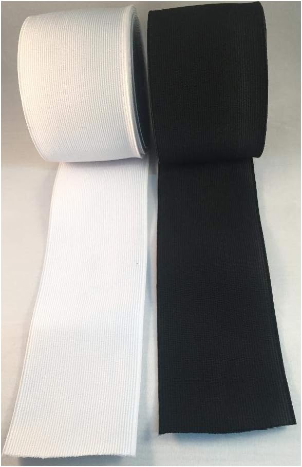 Woven Wide Flat Elastic Band 4 inch 100 mm Wigs Waistband Skirts Maternity wear Belts Hairband Haberdashery Sewing Crafts DIY Projects (Black) 3 Meter