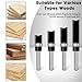 Feanron 4 Pcs Flush Trim Router Bit Set 1/4 Inch Shank, Carbide Tipped Straight Cut Pattern Router Bits Bottom Bearing, Sharp Double Blade Plunge Template Bit Woodworking Tools for Trimming (Black)