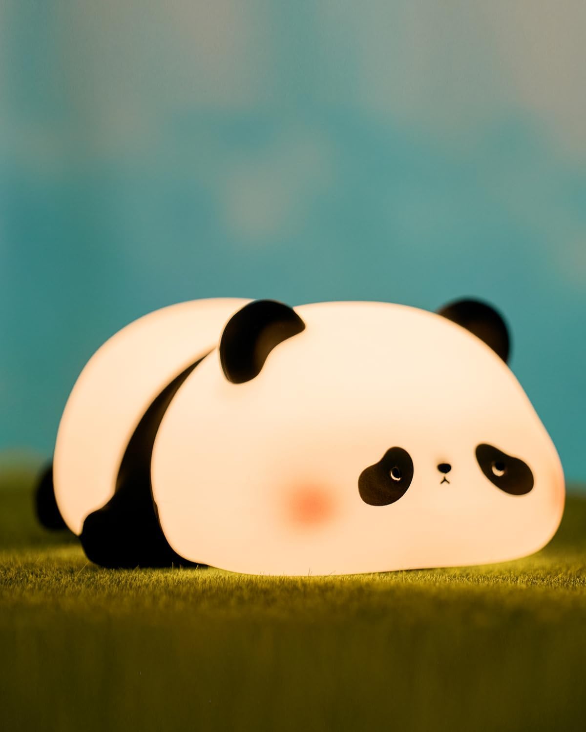 IMNISHNAY Panda Night Light,LED Squishy Panda Novelty Lamp,Nursery Nightlight, Rechargeable Touch Lamp for Breastfeeding Toddler Baby Kids Decor,Cool Gifts (3 Level Brightness) (Sleeping Panda)