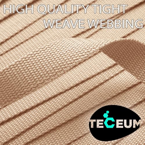 Image of TECEUM 3 /4 inch & 5 /8 inch & 1 inch & 1.5 inch & 2 inch Webbing - 10 25 50 Yards - 40+ Colors - Heavy Duty 1 Inch 1.5 Inch 2 Inch Backpack Straps - Webbing for Outdoors Indoors Crafting DIY