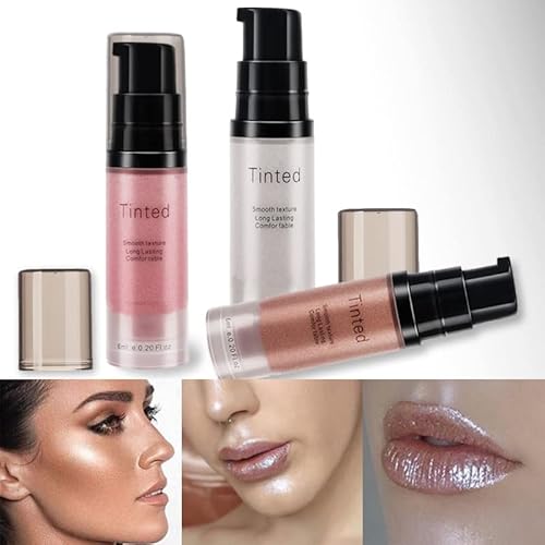 Fanlulu Liquid Highlighter Makeup,2022 The Newest Gold Liquid Face Eye Body C-Ontour Highlighter,Concealer Brightener Glow Shimmer Waterproof Smooth (Silver) #TOP3