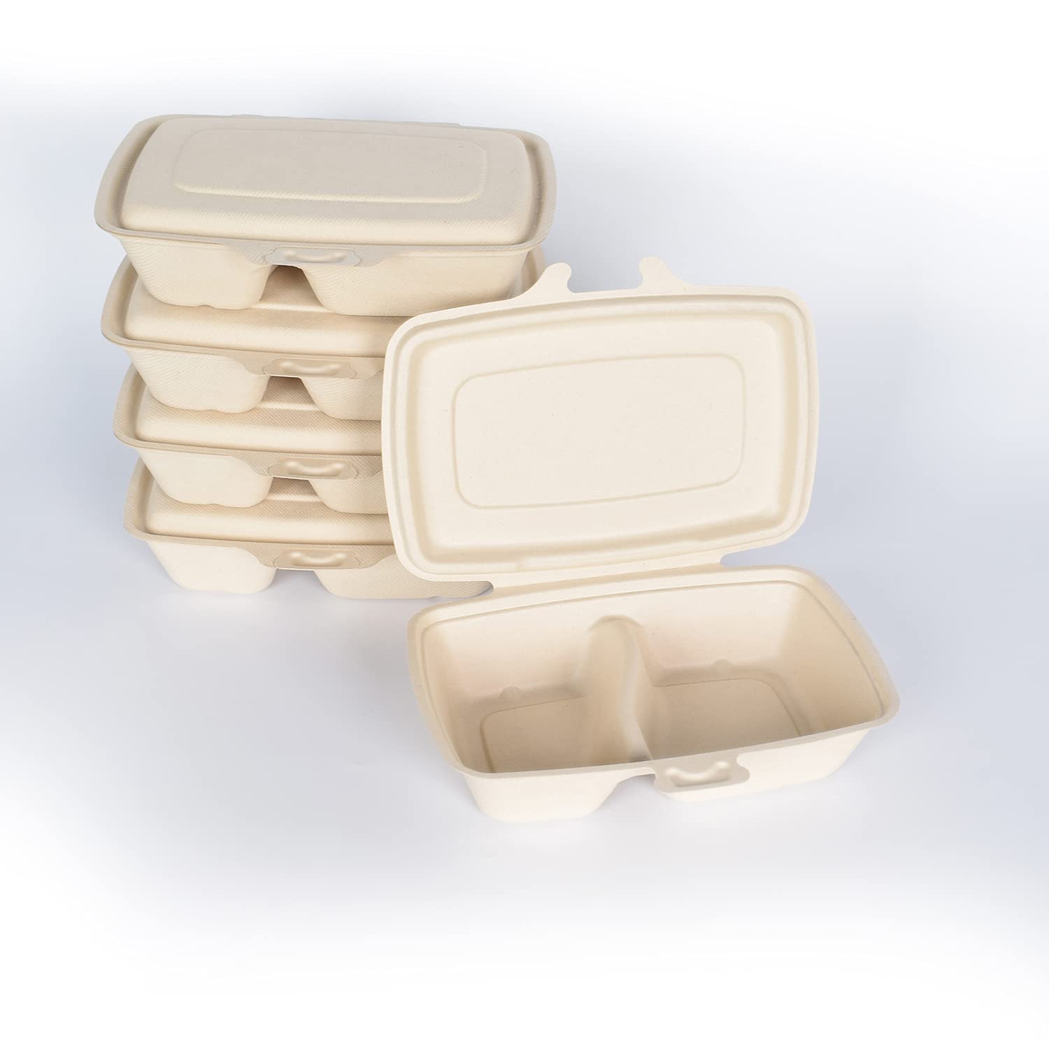 Buy Compostable Clamshell to Go Boxes for Food [9X6" 50