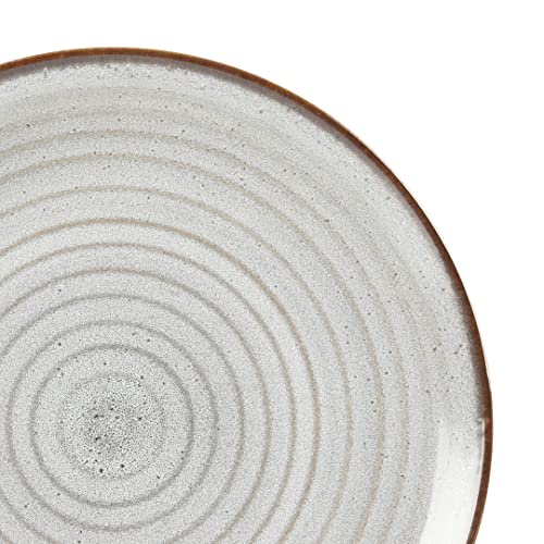 Image of Gibson Elite Dreamweaver Double Bowl Terracotta Reactive Dinnerware Set - Grey, Service for 4 (16pcs)