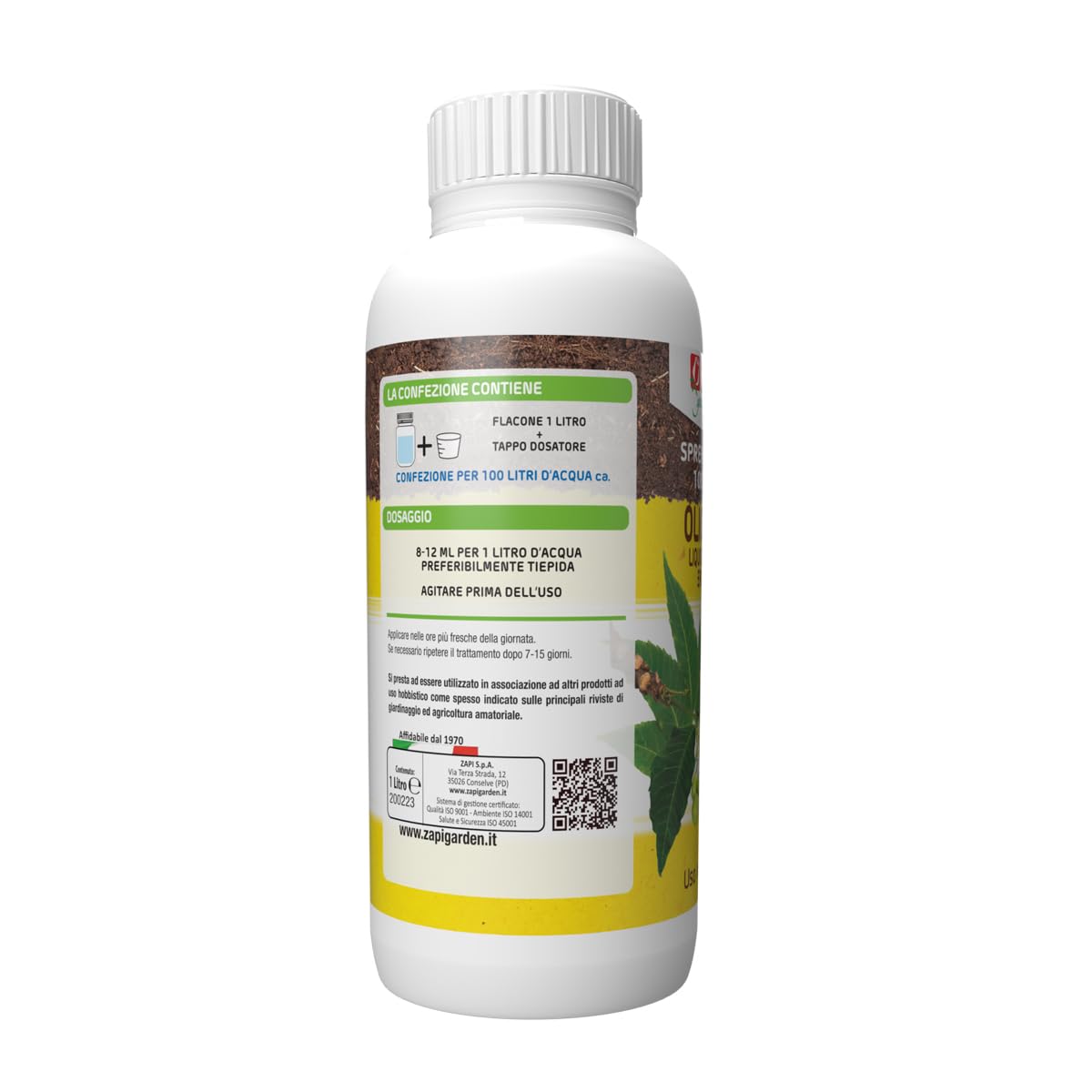 Zapi Garden | Olio di Neem Liquido Concentrato Emulsionabile, Spremuto a Freddo 100% Vegetale, 1L