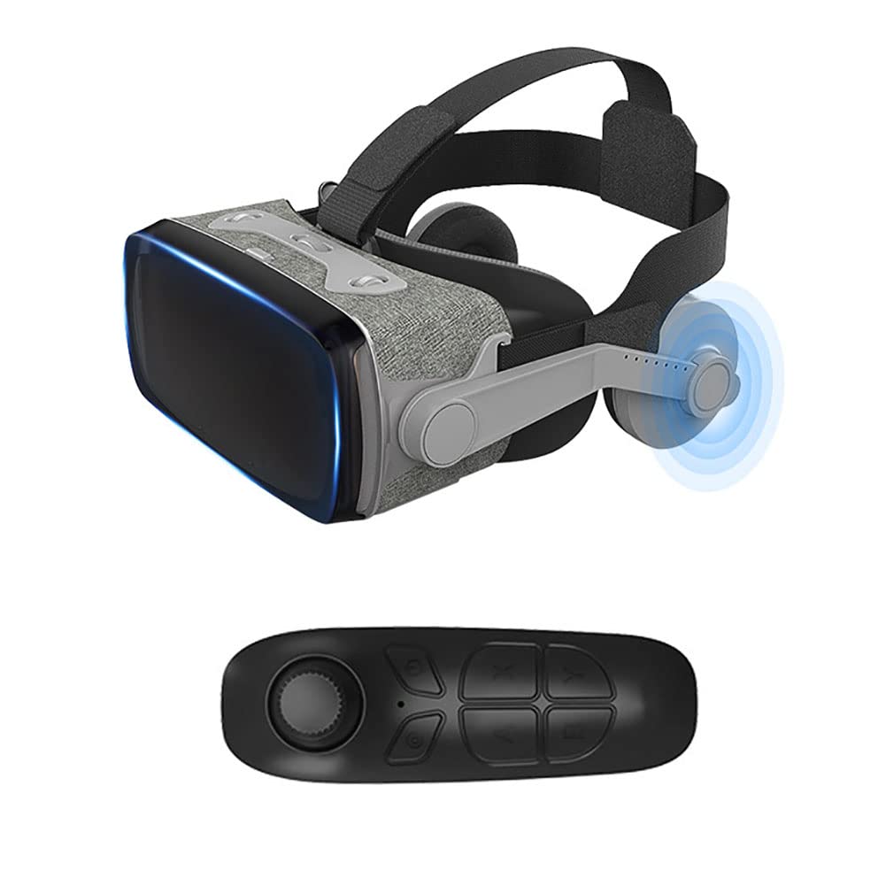 Zestaw słuchawkowy VR typu „wszystko w jednym”, gogle VR z zestawem słuchawkowym do kontrolera, okulary VR do telewizji, filmów i gier wideo, kompatybilne z telefonami komórkowymi 4,7-6,1 cala