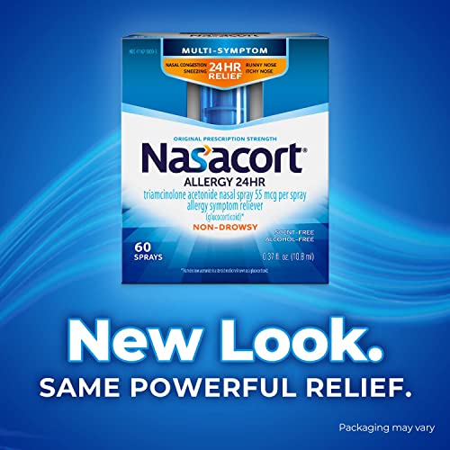 Nasacort 24Hr Allergy Nasal Spray For Adults, Non-Drowsy & Alcohol Free, 60 Sprays, 0.37 Fl. Oz. #TOP2