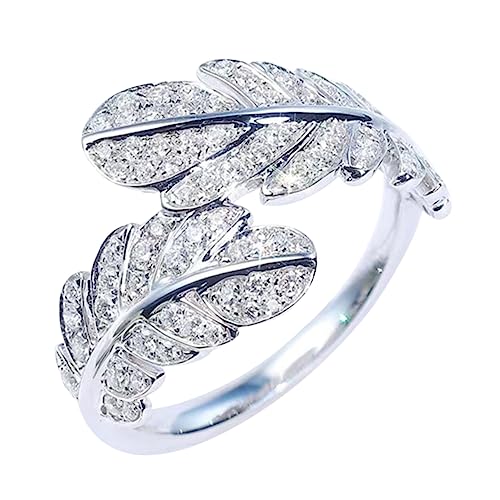 OATIPHO anillo de anillos ajustables para mujer anillos de dedo anillo de chicas anillos de moda para mujeres anillo de diamantes de imitación anillos para mujer cobre Silver