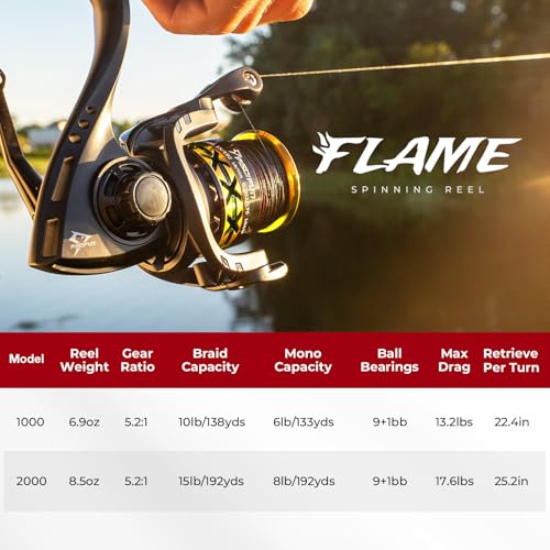 Image of Piscifun Flame Spinning Reel, Lightweight, 22lb Max Drag, 9+1BB