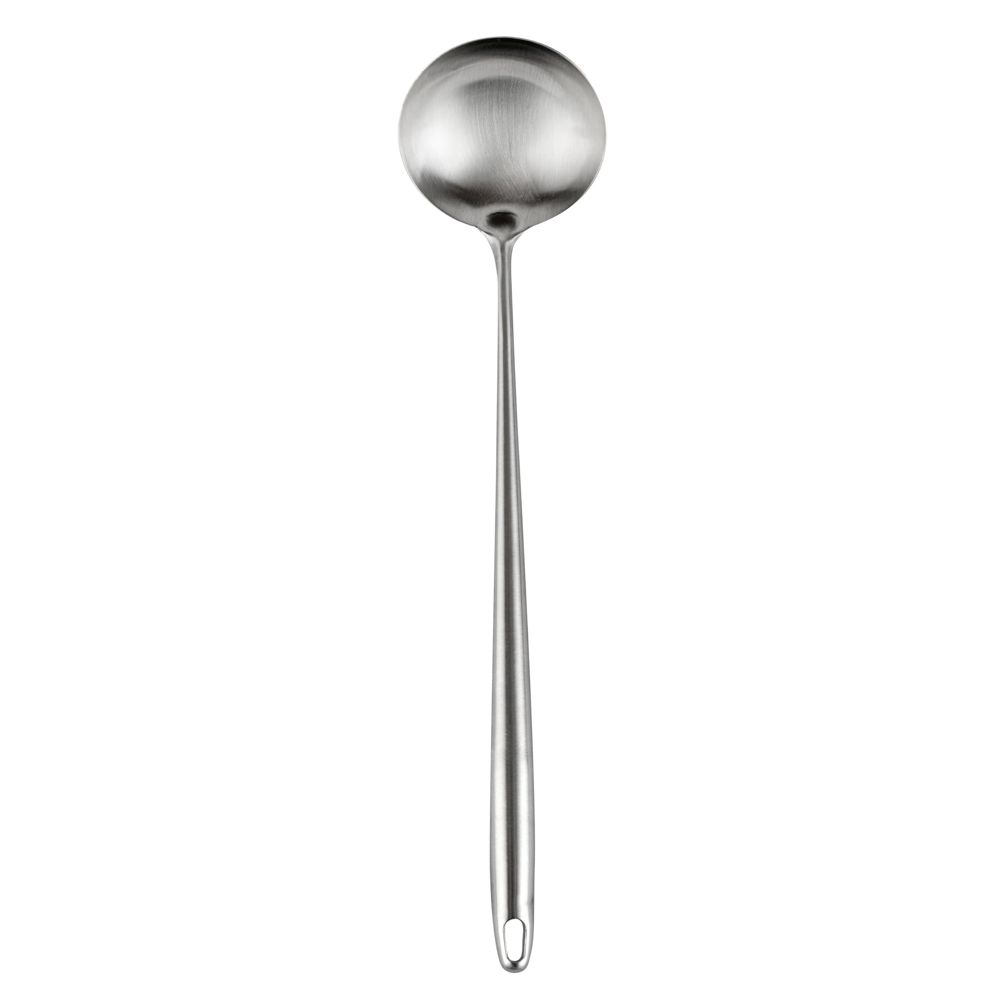 Restaurantware Motomori - Cucharón wok de 17 pulgadas, 1 cuchara de wok lavable en lavavajillas, agujero para colgar, mango extralargo, cucharón de cocina china de acero inoxidable 304, para revolver,