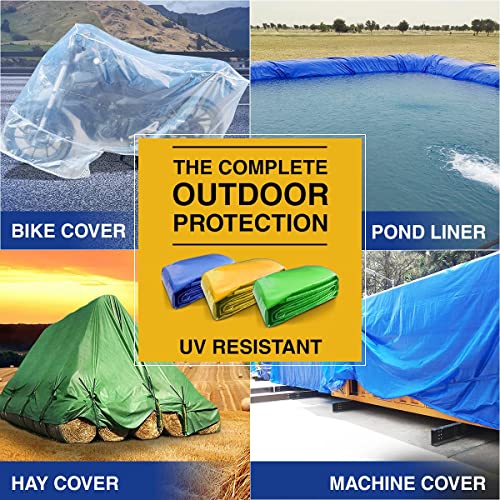 Image of TUFFPAULIN Plastic TUFFPAULIN Keep It Fresh Waterproof Uv Treated Extra Strong 200 Microns Tarpaulin 14611:2016 Approved (Blue,6X9 Ft)