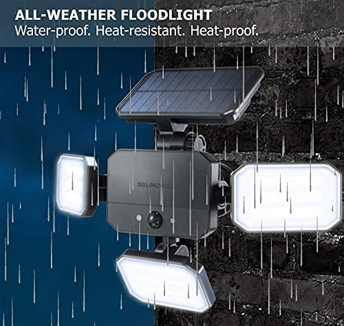 Image of Bell+Howell Bionic Floodlight with Motion Sensing - Solar Outdoor Lights 108 High Power LED Bulbs Adjustable, Swiveling Panels for Garden Patio and Lawn As Seen On TV