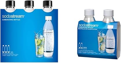 SodaStream 1L Fuse Carbonating Bottle, Black 3PK & SodaStream 0.5L Fuse Carbonating Bottle, White, 2PK