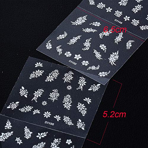 JNCH 90 Blatt Nagelsticker Aufkleber Fingernägel 3D Blumen Design Selbstklebend Tattoo Sticker Nail Art Tipp Maniküre… – Bild 3