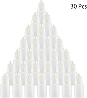 Vista 7 de 30 botellas vacías de plástico exprimible con cuentagotas de 0.1 fl oz, blanco, 1.8 pulgadas de diámetro, 4.2 pulgadas de longitud, plástico