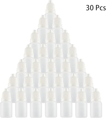 Miniatura 6 de 30 unids 0.2 fl oz botella de plástico vacía exprimible cuentagotas de plástico botella cuentagotas de plástico contenedor portátil con tapón