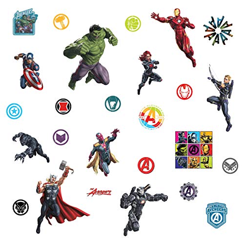 RoomMates RMK4289SCS Classic Avengers Peel and Stick Wall Decals, 26, Red, Green, Blue, Black, Purple, Yellow - Image 3