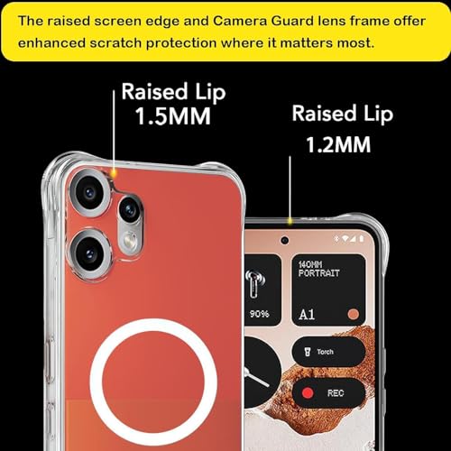 Image of Magnetic Case for CMF Phone 2 Pro 5G Compatible with MagSafe, Shockproof Phone Bumper Cover, Anti-Scratch Clear Back (Clear) Plastic