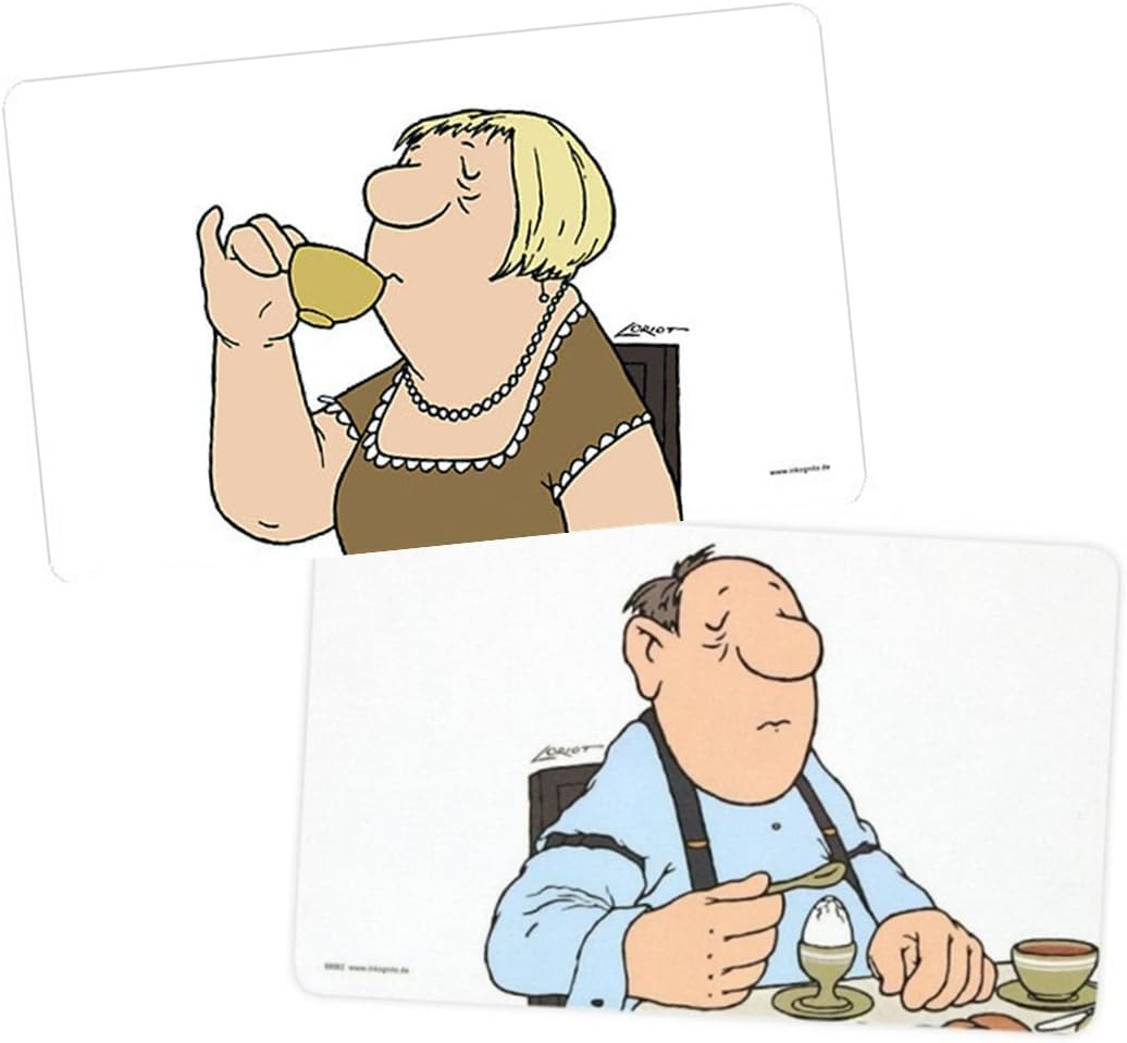 Frühstücksbrettchen Loriot Set 'Mann' & 'Frau' 23 x 14 cm, 2 Stück