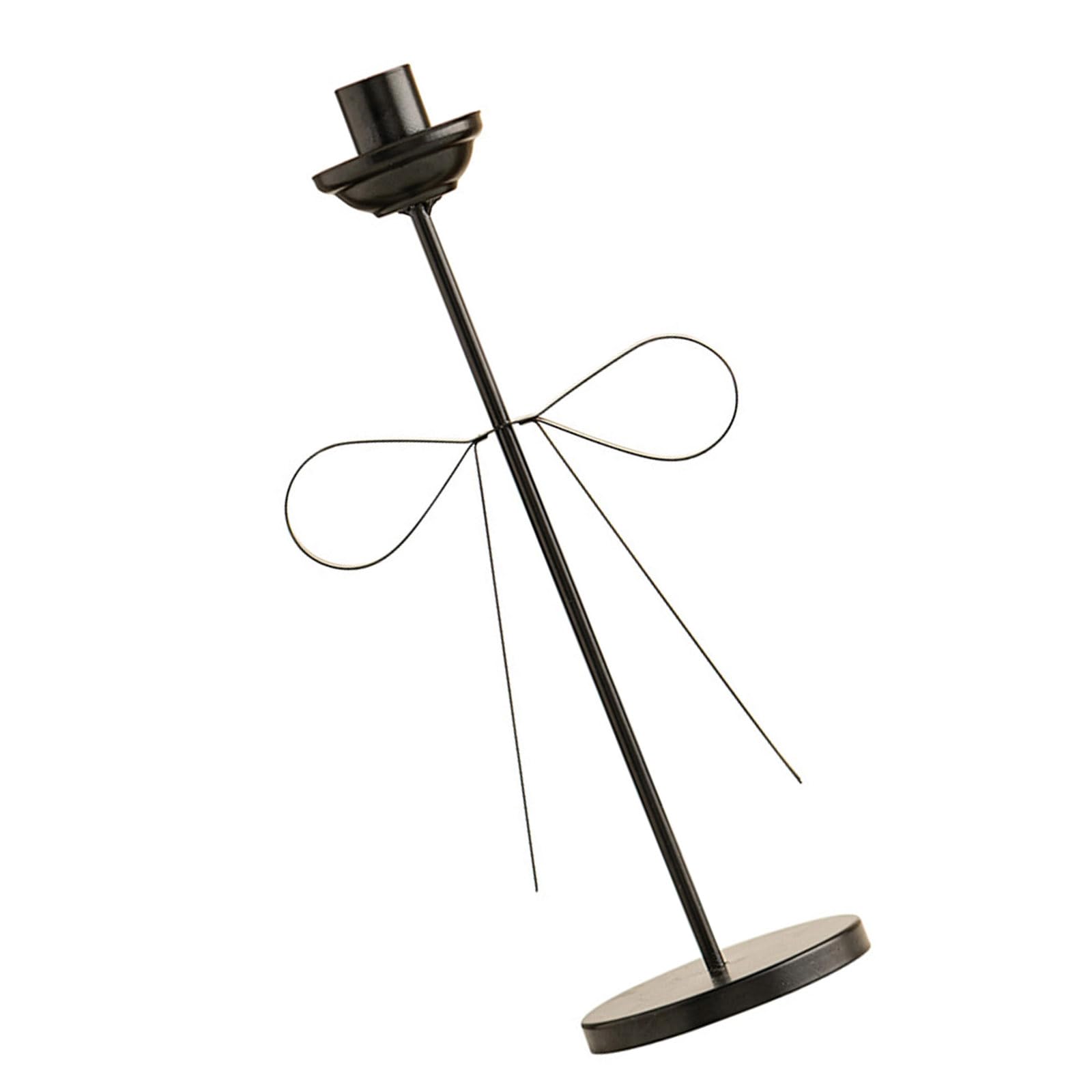 Pffiocix Iron Taper Holders Decorative Stand, Bowknot Candlestick Holders for Wedding, Dining Table, Party Decoration Elegant Candlesticker Holder