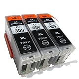 Canon(ｷｬﾉﾝ) BCI-350XL PGBK(純正品同様の顔料)ﾌﾞﾗｯｸ [大容量ﾀｲﾌﾟ] 3本ｾｯﾄ 互換ｲﾝｸ 【最新ICﾁｯﾌﾟ付】 【残量表示付】 安心365日保証付き NoSinkerｵﾘｼﾞﾅﾙ