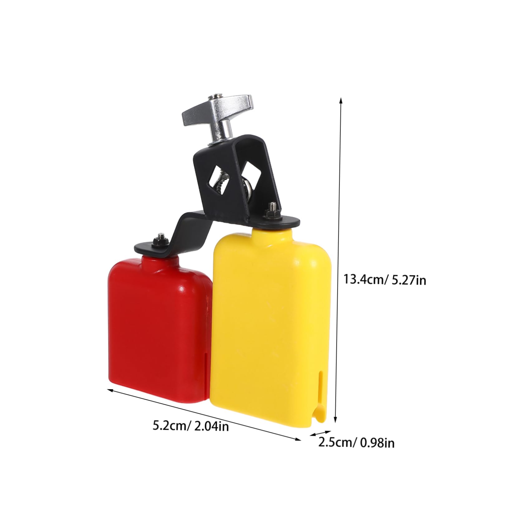 GALPADA Plastic Jam Block Drum Accessories Dual Mounted Cowbell High Low Bell Percussion Instrument Set