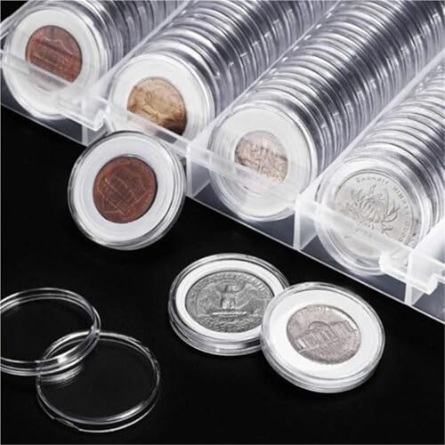 Cápsulas transparentes para monedas 300 unidades 24 mm miniatura 1