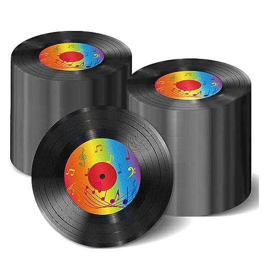 50 Pcs Vinyl Record Themed Napkins 50's Theme Party Decorations for 1950's Music Birthday Rock Party Supplies Back to 50s Rock Paper Napkins Music Roll Favors Throwback Retro