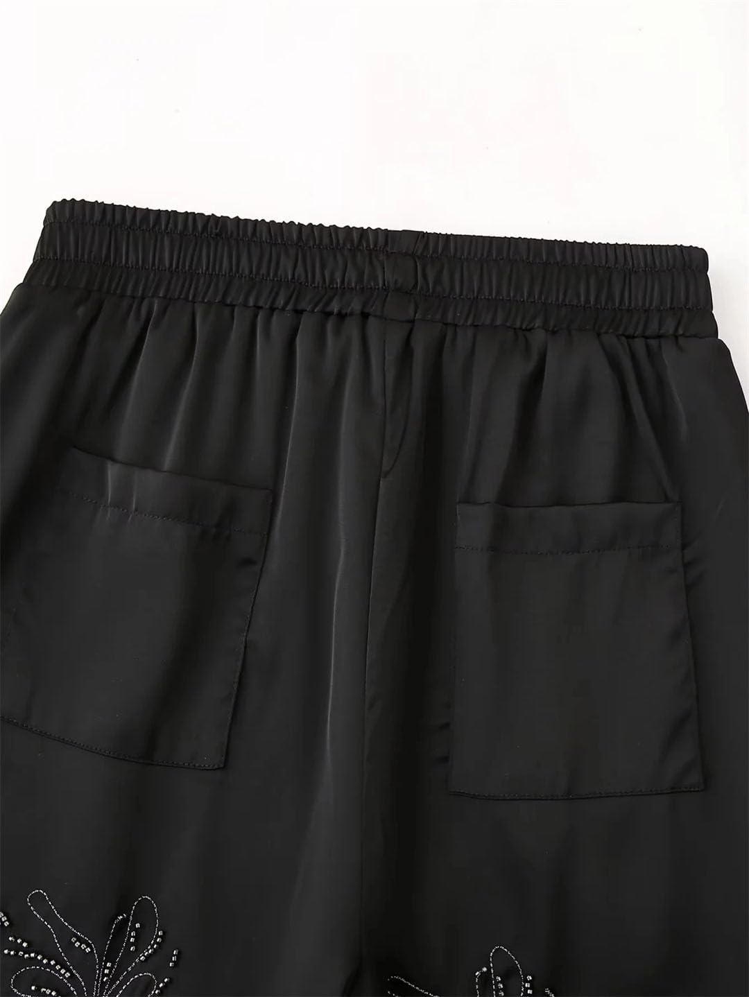 Ensemble de pantalons longs brodés pour femmes, ensemble chemise à manches longues à simple boutonnage, Only-shirt, S