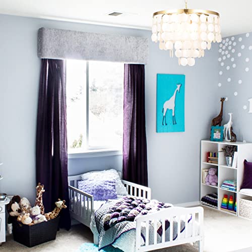 ALICE HOUSE 18.2" White Shell Chandeliers, Brushed Brass Finish, Coastal Kitchen Island Light Fixture, 4 Light Modern Pendant Light for Dining Room, Entryway and Bedroom, ETL Listed, AL2608-P4 - Image 6